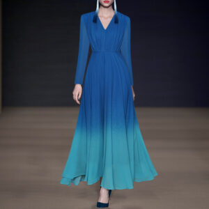 Stunning Gradient dress with waistline for a luxurious look