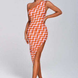 famous brand One Shoulder Sleeveless Bridesmaid Dress