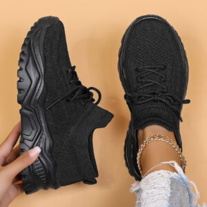 Plus Size Women's Sports Breathable Fly-knit Socks Shoes