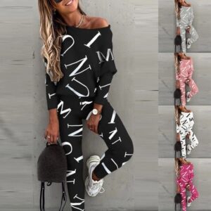 Women's Letter Printing Long-sleeve Suit