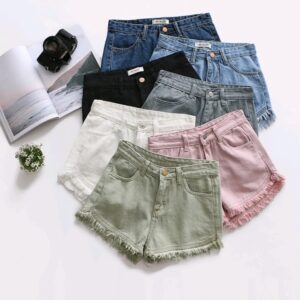 Newsummer Women Short Jeans Ladies Denim Pants Trousers